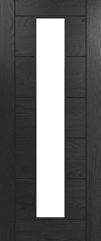 Seville Brushed Black Oak Glazed - Prefinished Internal Doors