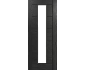 Seville Brushed Black Oak Glazed - Prefinished Internal Doors