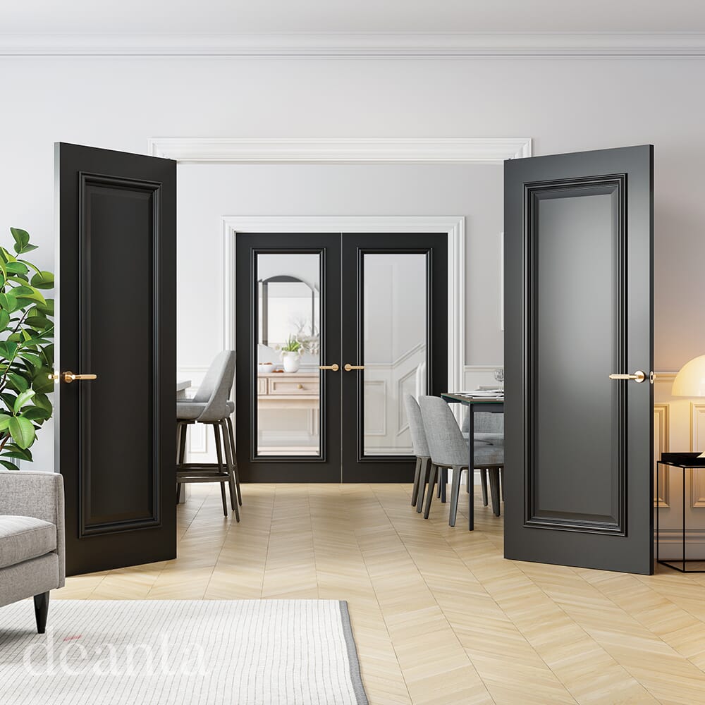 762x1981x44mm (30") Blenheim Black - Prefinished Fire Door