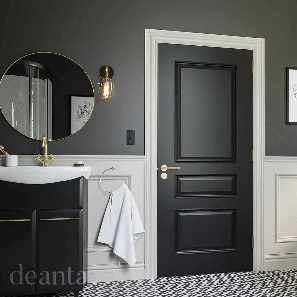 626x2040x40mm Windsor Black - Prefinished Internal Doors at