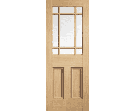 Downham Oak 9L Clear Glass Internal Doors