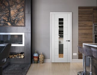 Essentials Corsica White 1L Clear Glass Internal Doors