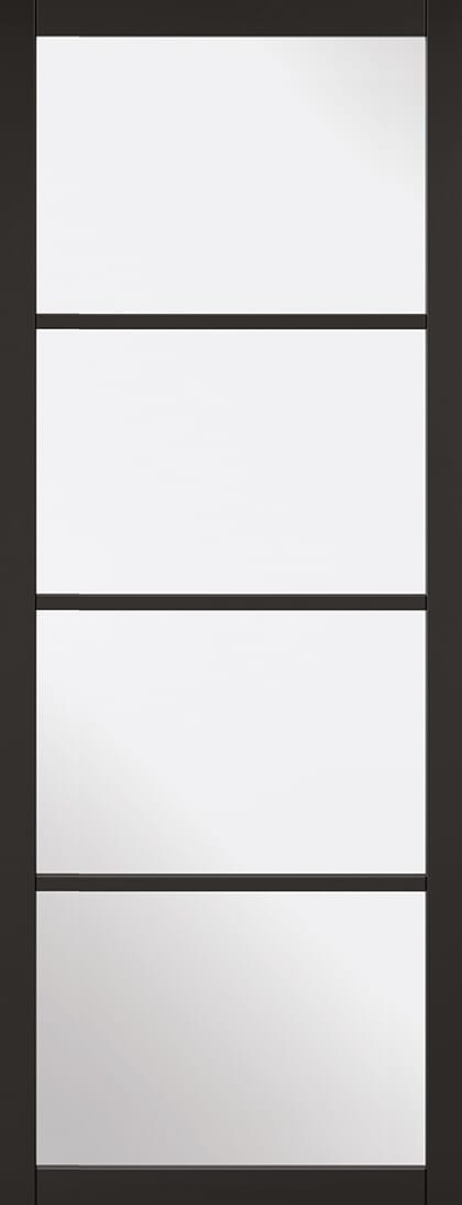 Essentials Industrial Black Clear Glass Internal Doors