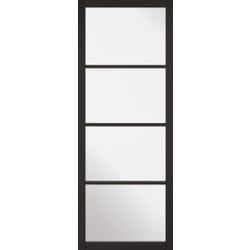 Essentials Industrial Black Clear Glass Door
