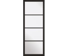 Essentials Industrial Black Clear Glass Internal Doors