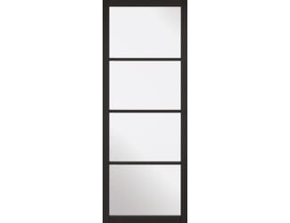 Essentials Industrial Black Clear Glass Internal Doors