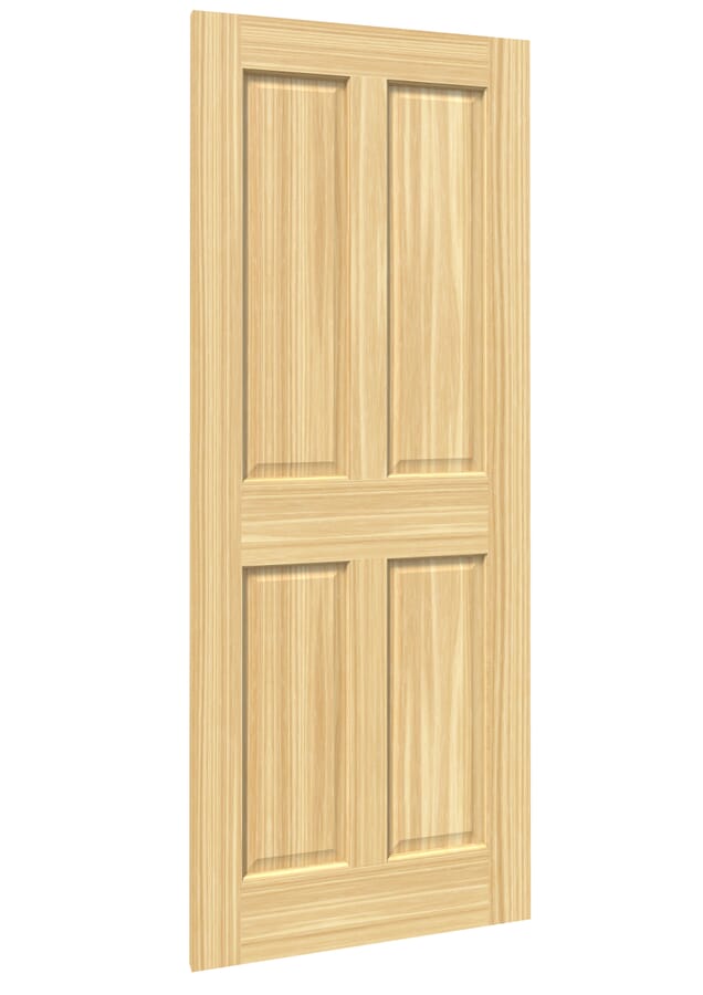 Traditional Victorian Clear Pine 4 Panel Fire Door