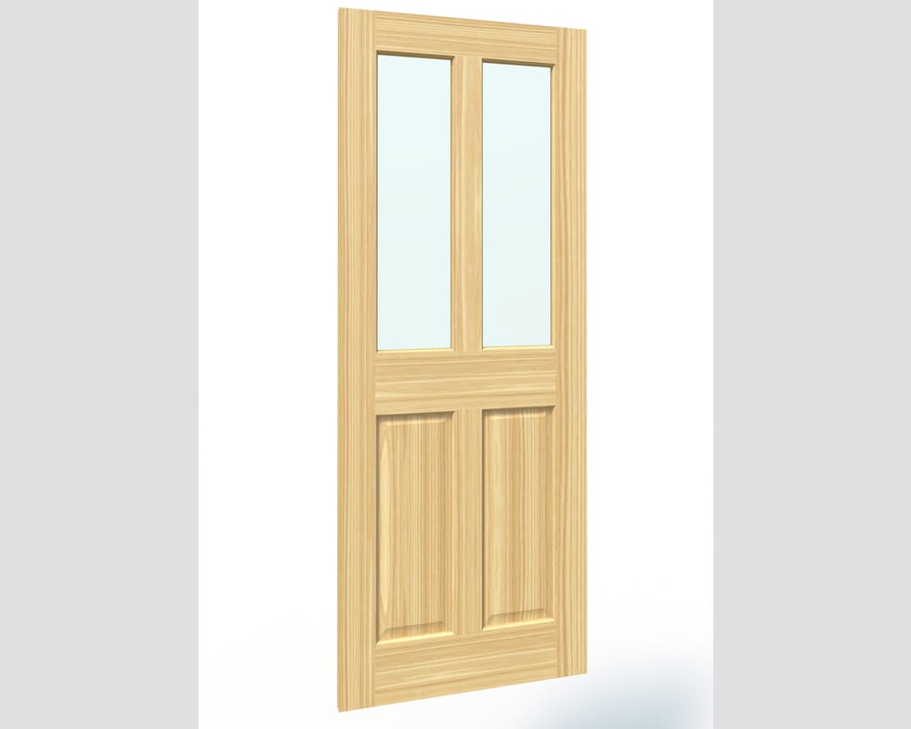 686x1981x35mm (27") Traditional Victorian Pine 4 Panel Glazed Internal Doors