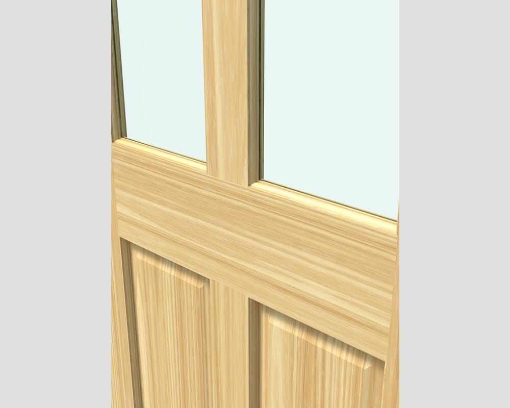 686x1981x35mm (27") Traditional Victorian Pine 4 Panel Glazed Internal Doors