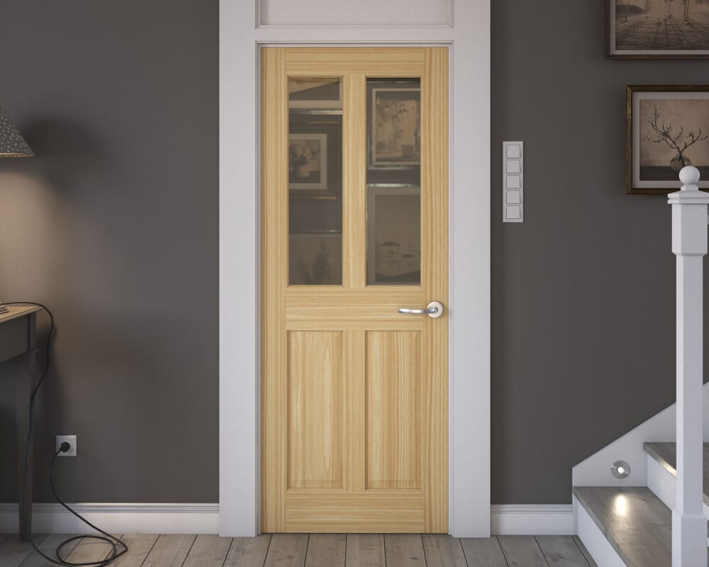 686x1981x35mm (27") Traditional Victorian Pine 4 Panel Glazed Internal Doors