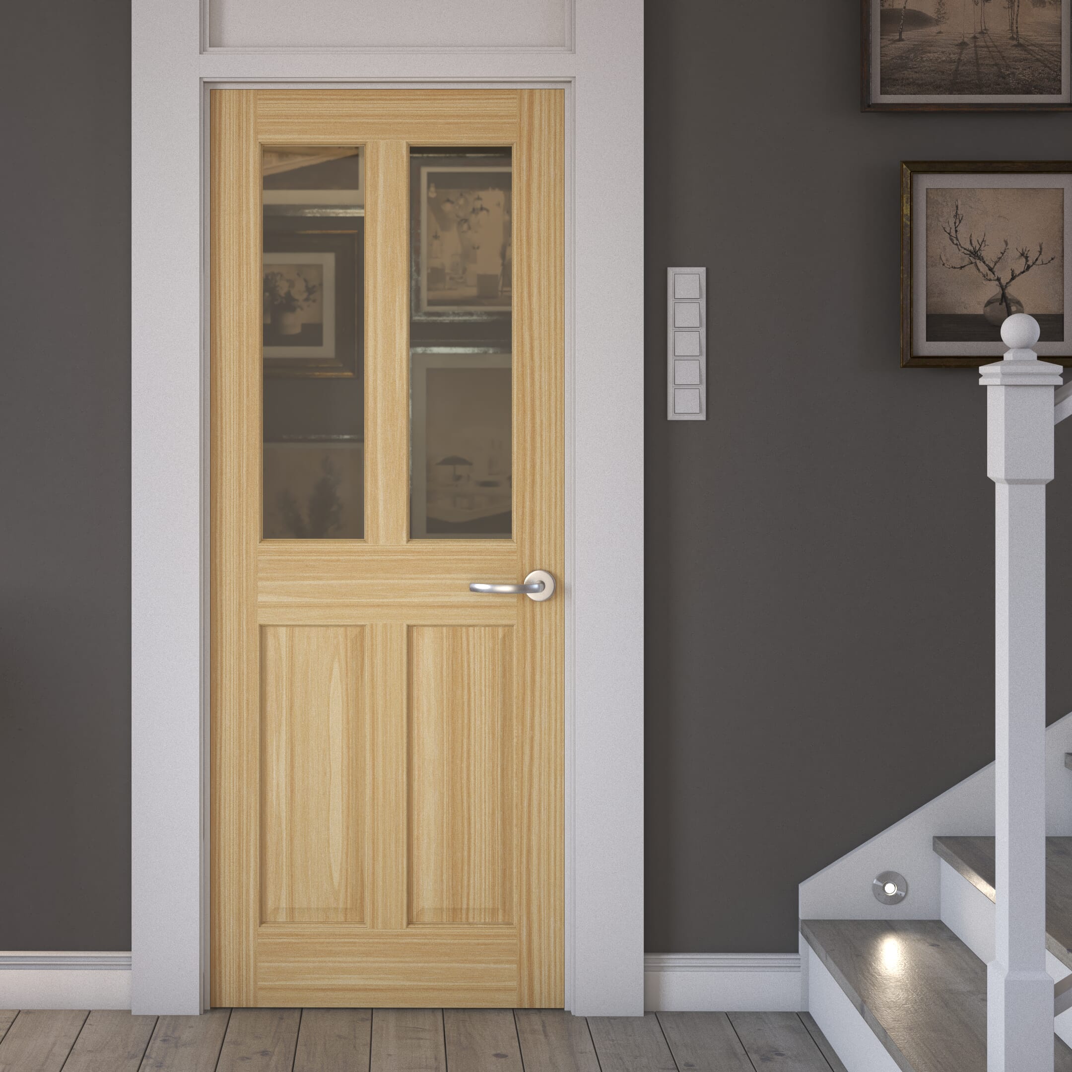 Traditional Victorian Clear Pine 4 Panel Glazed Internal Doors