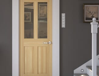 Traditional Victorian Clear Pine 4 Panel Glazed Internal Doors
