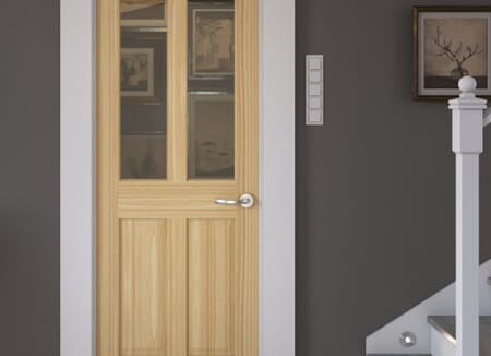 Traditional Victorian Clear Pine 4 Panel Glazed Internal Doors