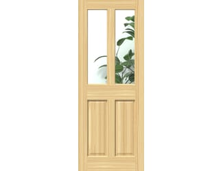Traditional Victorian Clear Pine 4 Panel Glazed Internal Doors