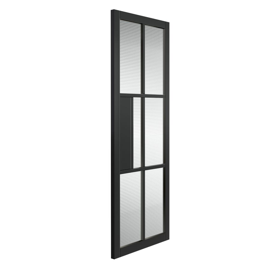 Civic Black Reeded Glass Door