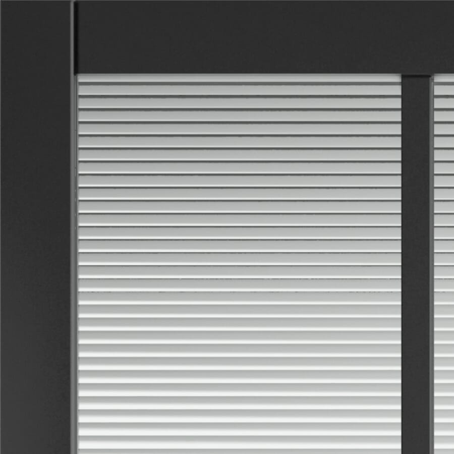 Civic Black Reeded Glass Door