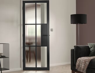 Civic Black Reeded Glass Internal Doors