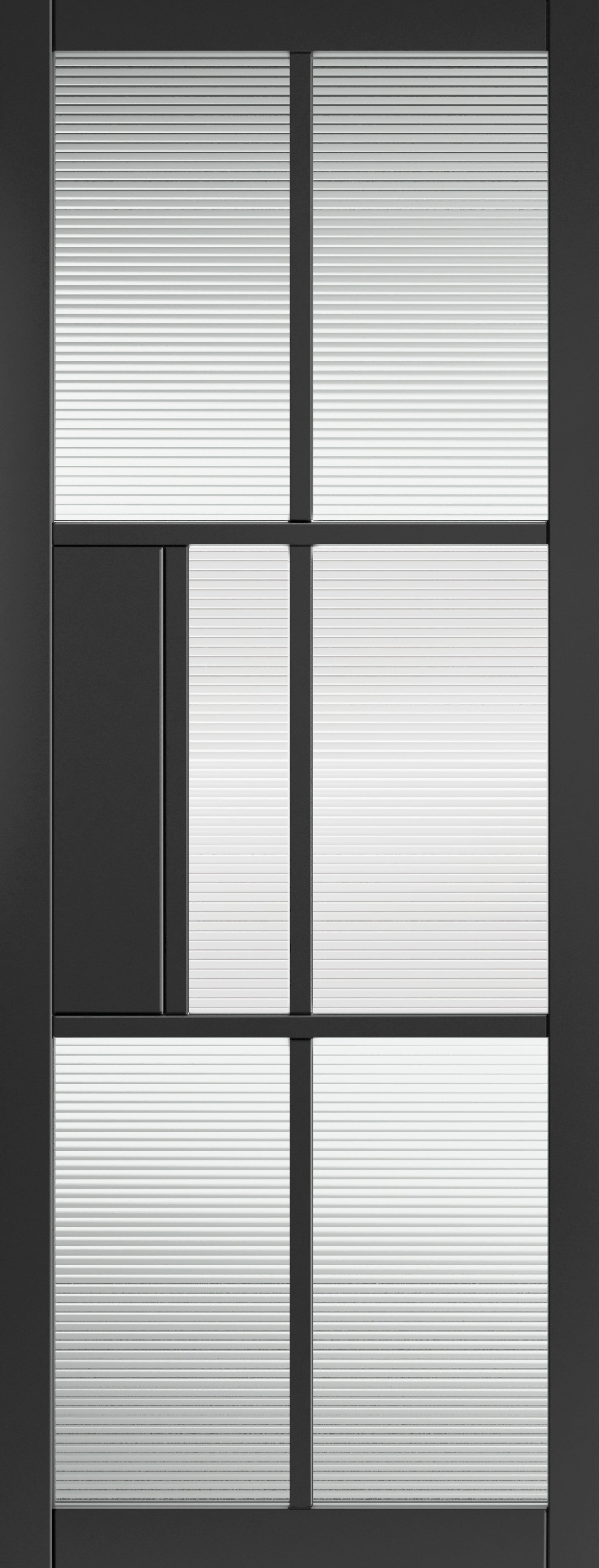 Civic Black Reeded Glass Internal Doors
