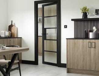 Metro Black Reeded Glass Internal Doors