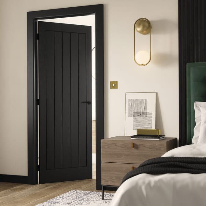838x1981x44mm (33") Cottage Black Moulded Internal Doors
