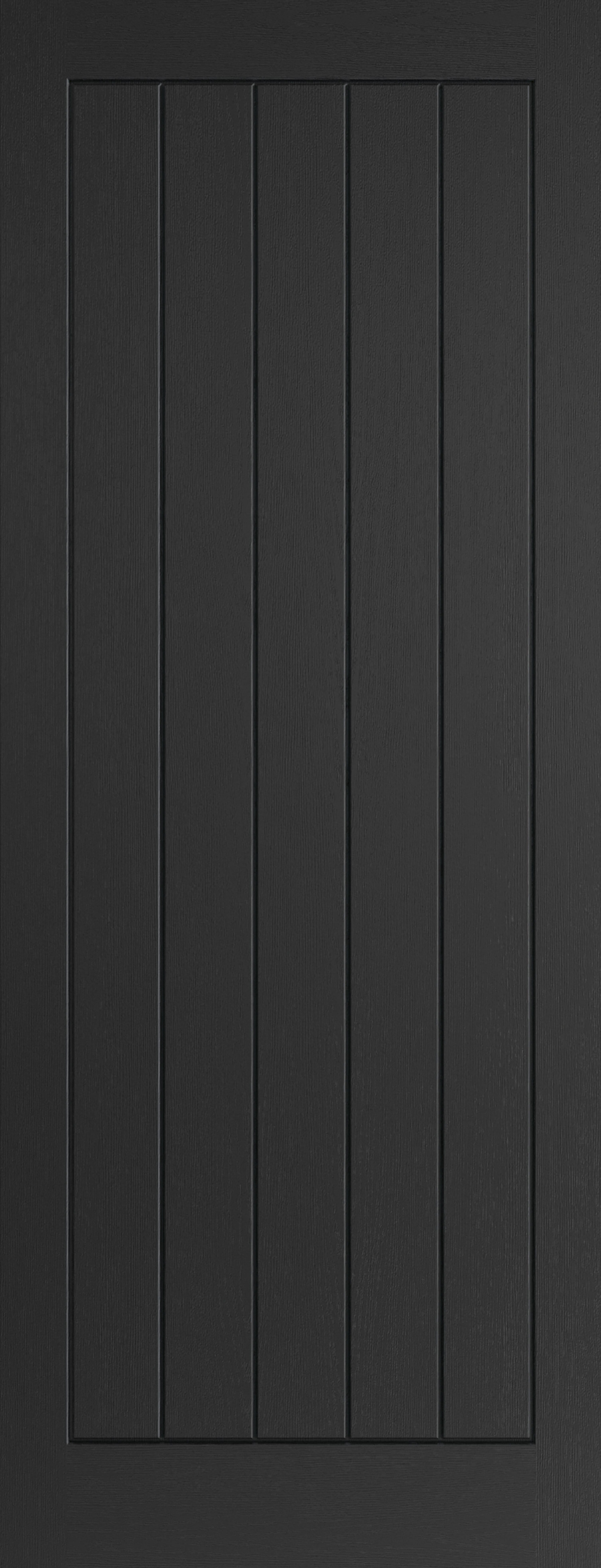 Cottage Black Moulded Fire Door