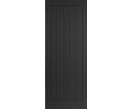 Cottage Black Moulded Fire Door