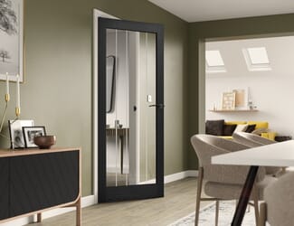 Cottage Black Moulded Full Light Internal Doors