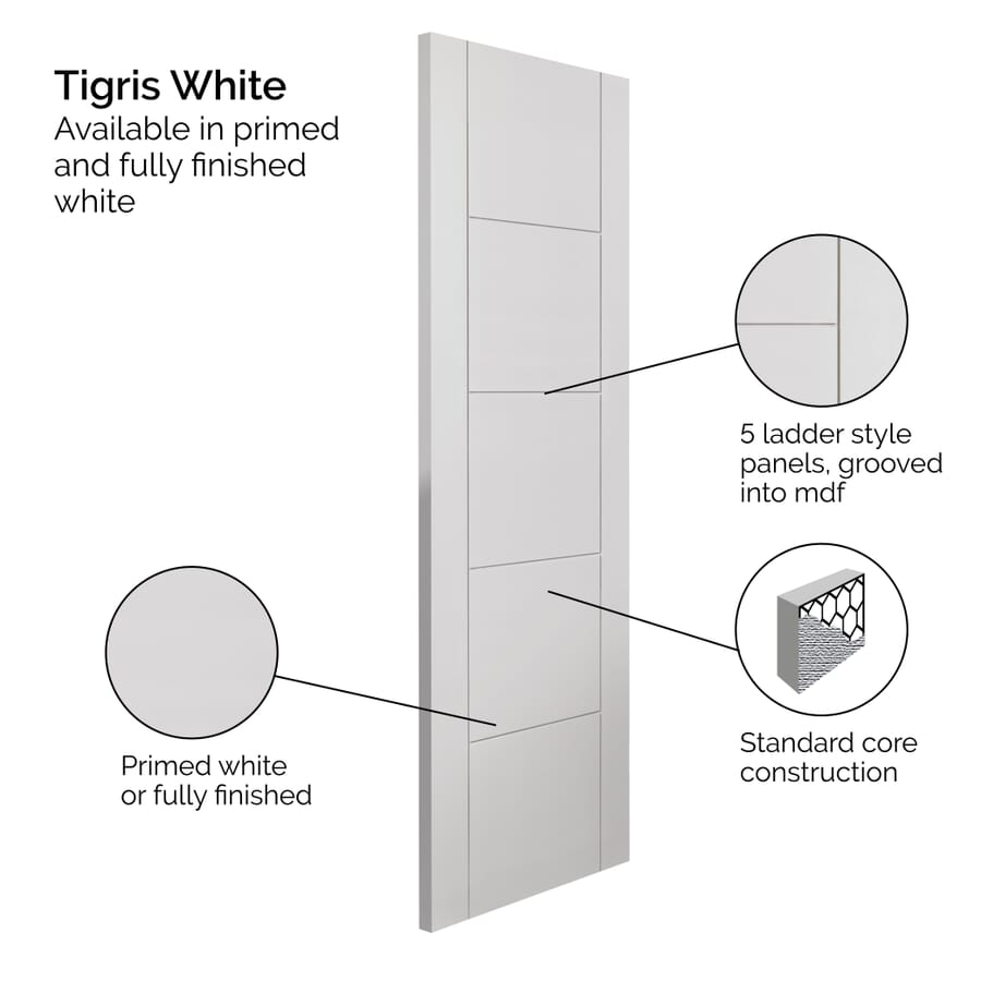 Tigris White Primed Fire Door