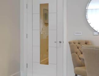 Tigris White Primed Slim Glazed Internal Doors