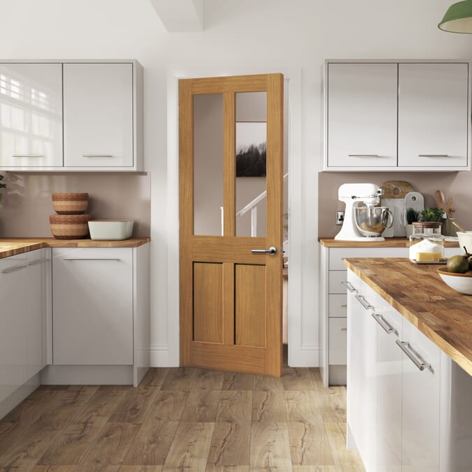 1981mm x 762mm x 35mm (30") Oak Rushmore Glazed Internal Doors