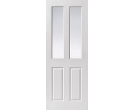 White Grained Canterbury 2 Light Clear Glass Internal Doors