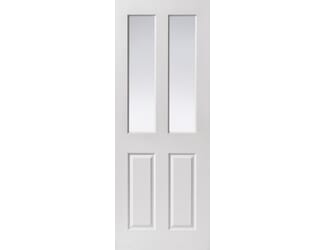 White Grained Canterbury 2 Light Clear Glass Internal Doors