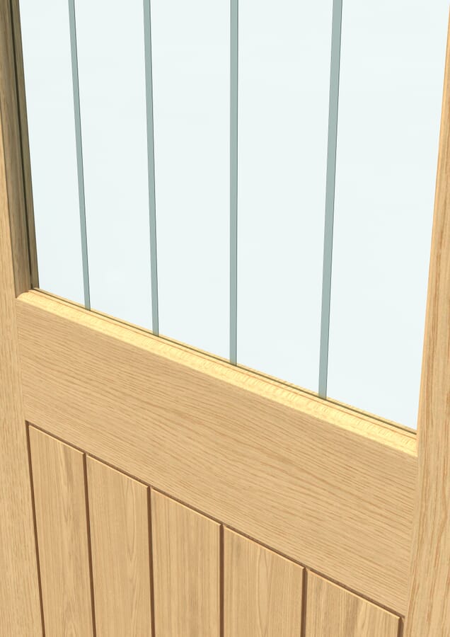 Cottage Oak Clear Glass with Frosted Lines Door