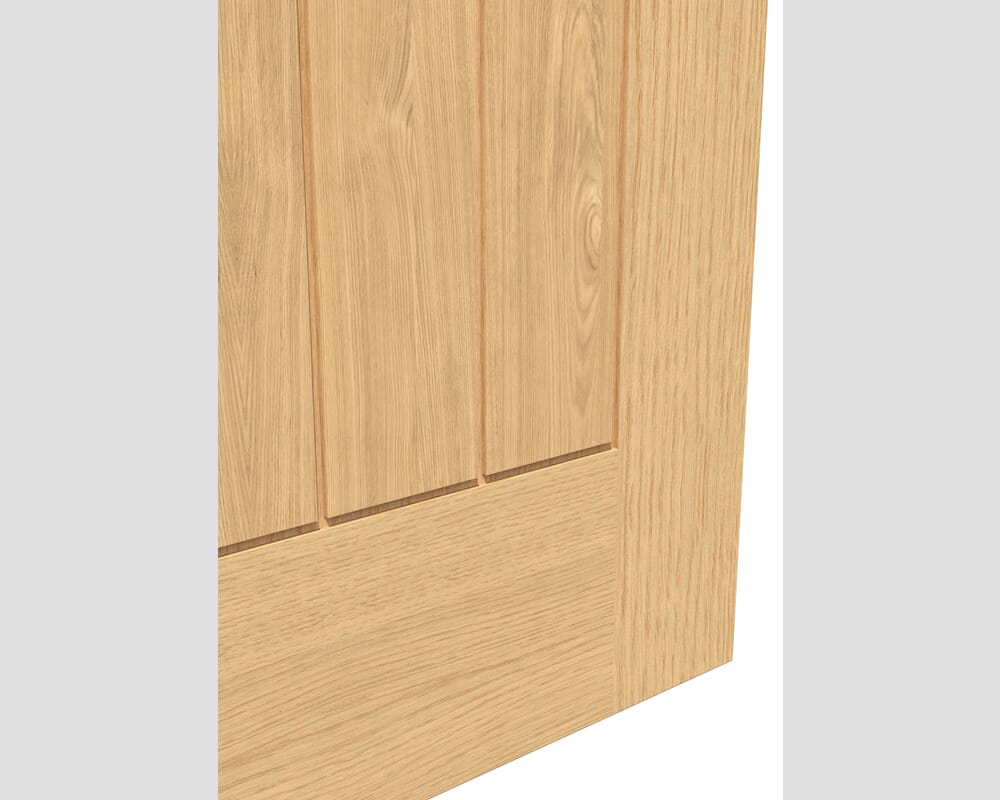 610x1981x35mm (24") Cottage Oak Clear Glass with Frosted Lines - Prefinished Internal Doors