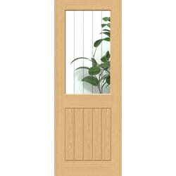 Cottage Oak Clear Glass with Frosted Lines Door