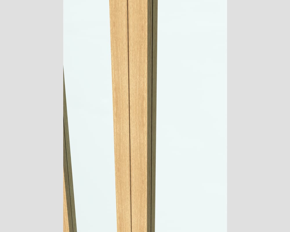 762x1981x35mm (30") Oak Shaker 1 Light Clear Glass Bi-fold Doors