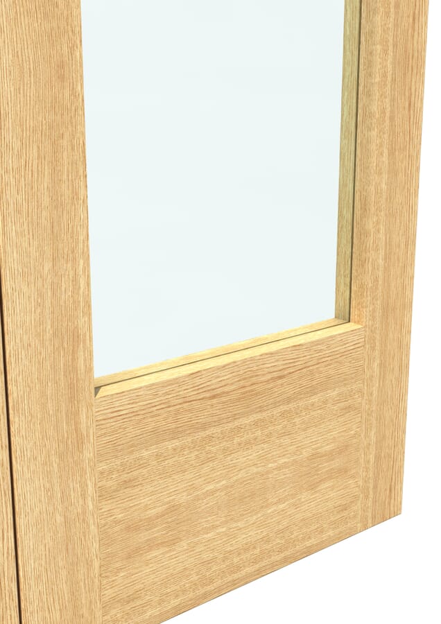 Oak Shaker 1 Light Clear Glass Bi-fold Doors