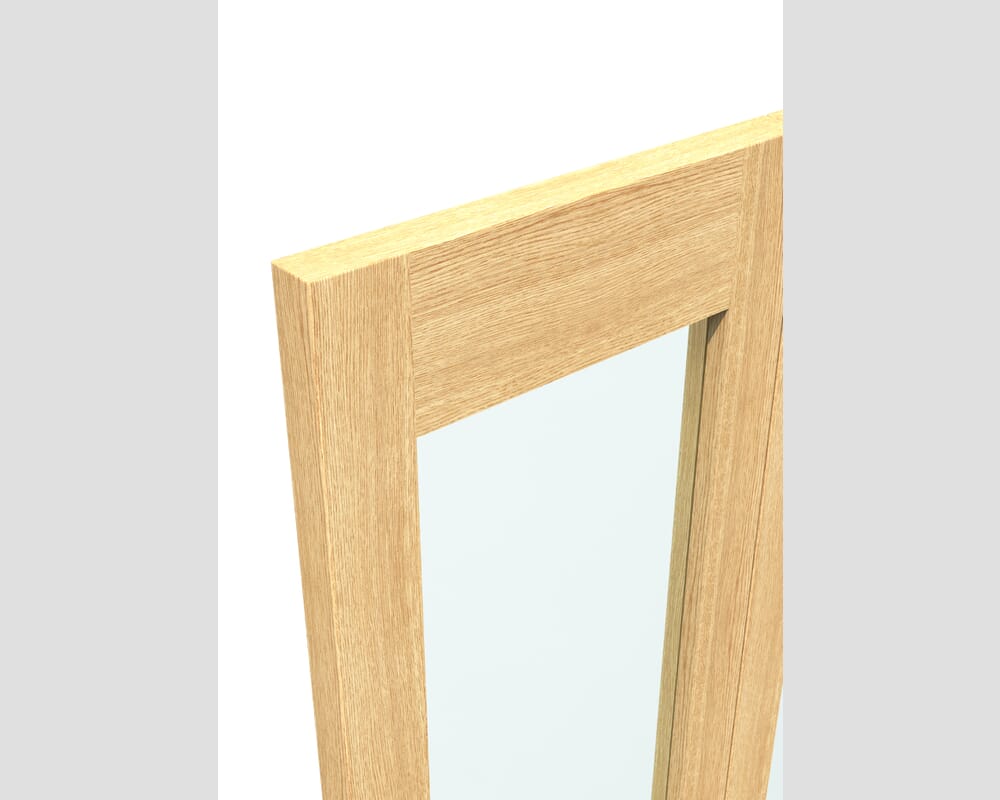 762x1981x35mm (30") Oak Shaker 1 Light Clear Glass Bi-fold Doors