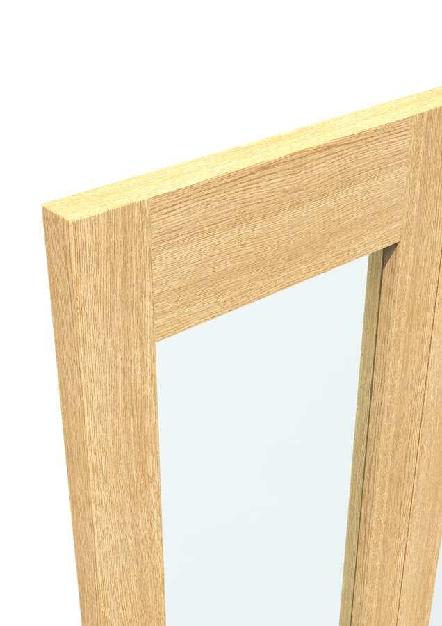Oak Shaker 1 Light Clear Glass Bi-fold Doors