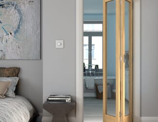Oak Shaker 1 Light Clear Glass Bi-fold Doors
