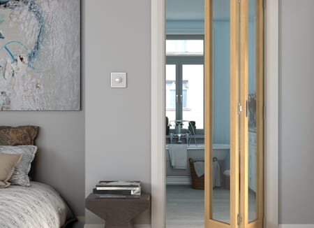Oak Shaker 1 Light Clear Glass Bi-fold Doors