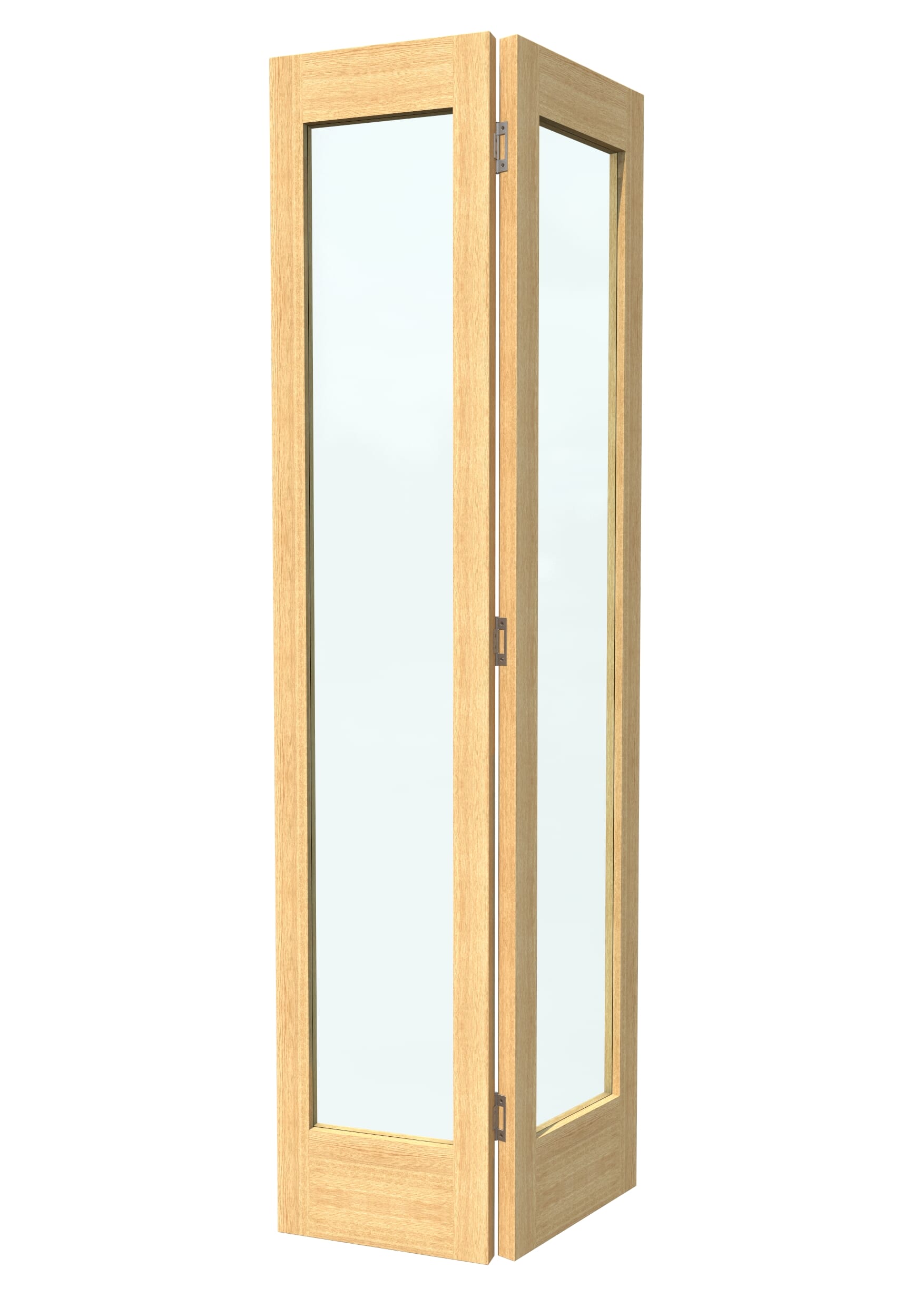 Oak Shaker 1 Light Clear Glass Bi-fold Doors