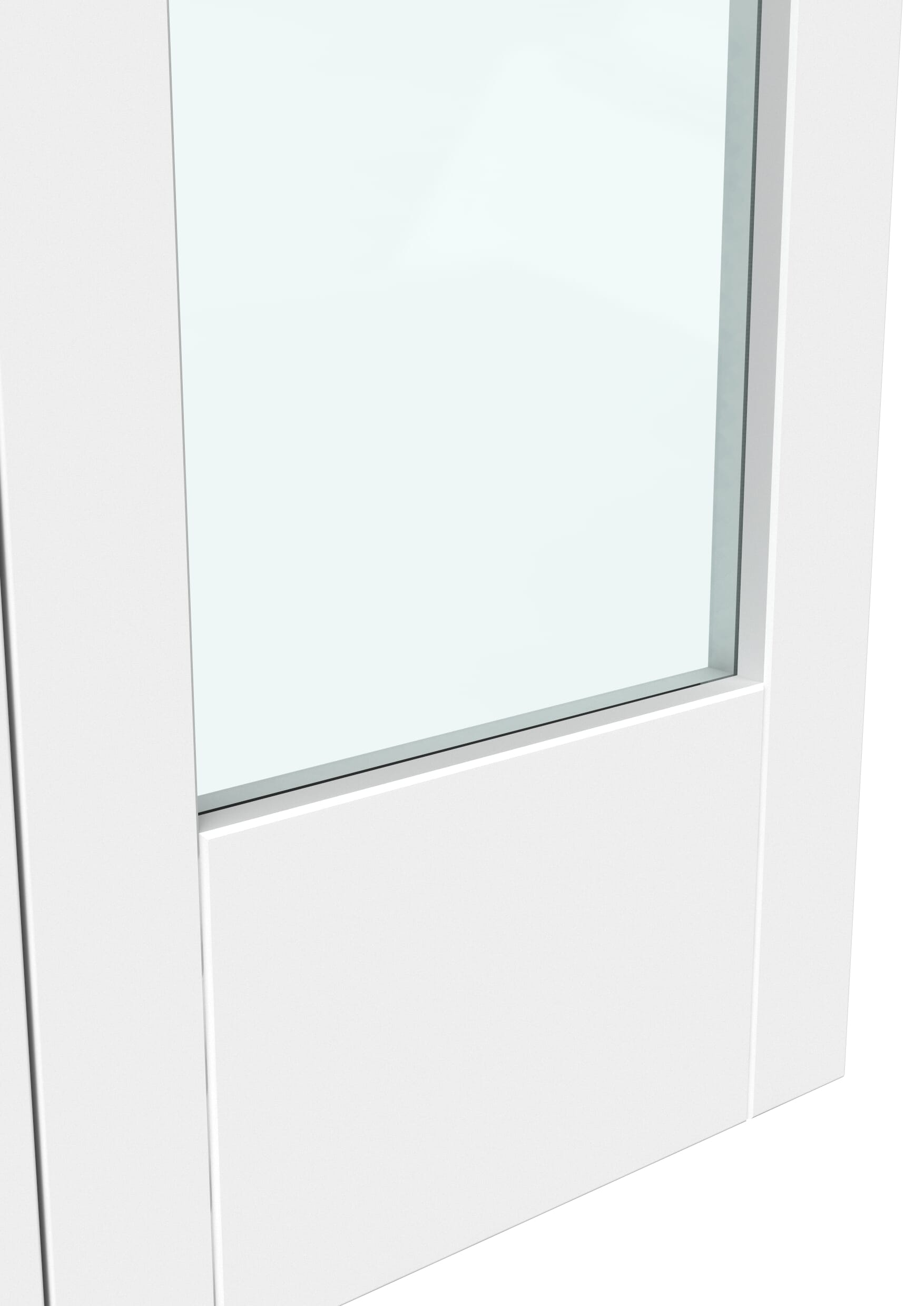 762x1981x35mm (30") White Shaker 1 Light Clear Glass Bi-fold Doors