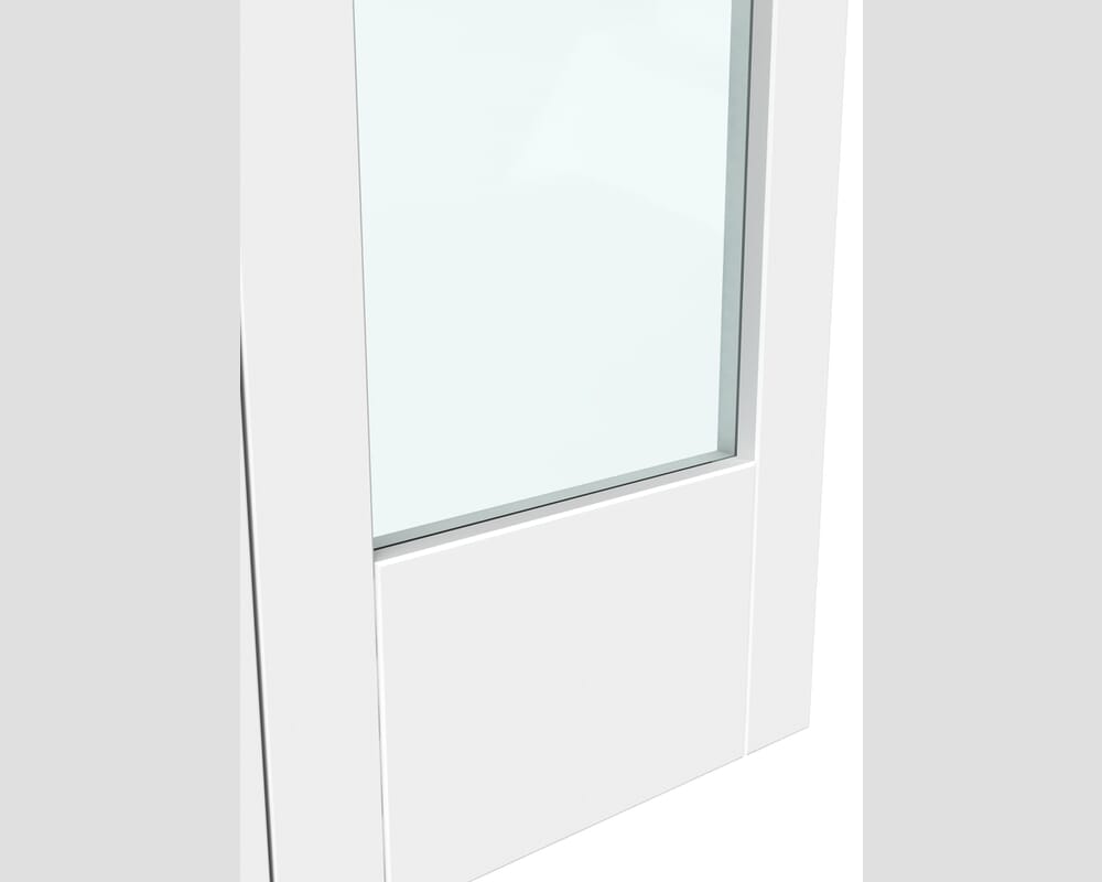 762x1981x35mm (30") White Shaker 1 Light Clear Glass Bi-fold Doors