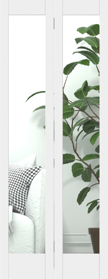 White Shaker 1 Light Clear Glass Bi-fold Doors