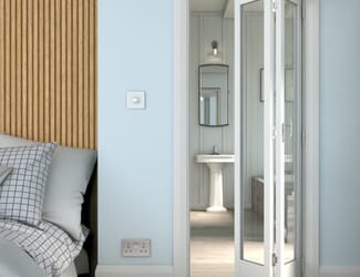 White Shaker 1 Light Clear Glass Bi-fold Doors