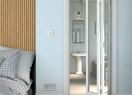 White Shaker 1 Light Clear Glass Bi-fold Doors