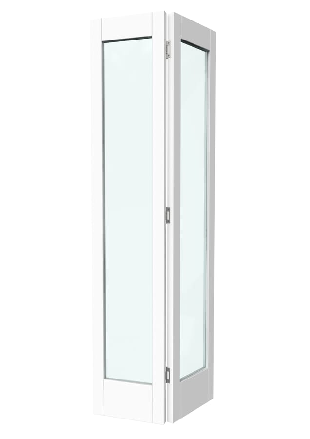 White Shaker 1 Light Clear Glass Bi-fold Doors