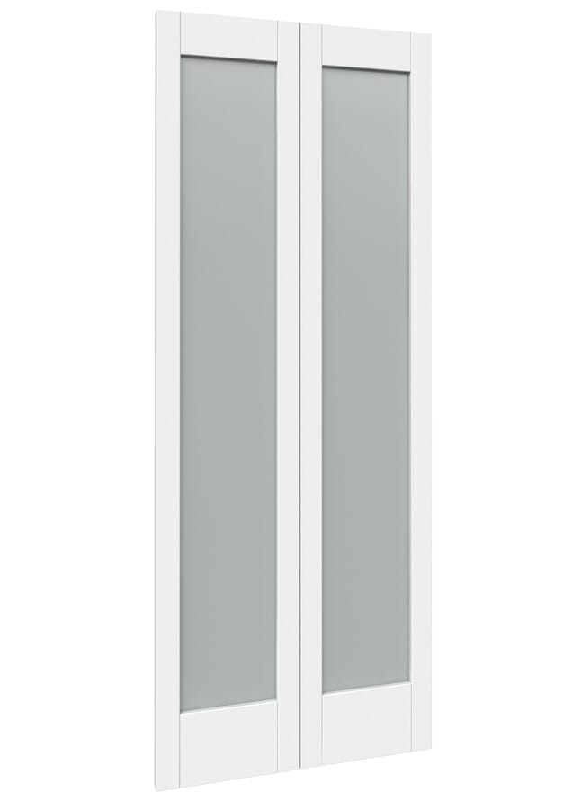White Shaker 1 Light Frosted Glass Bi-fold Doors