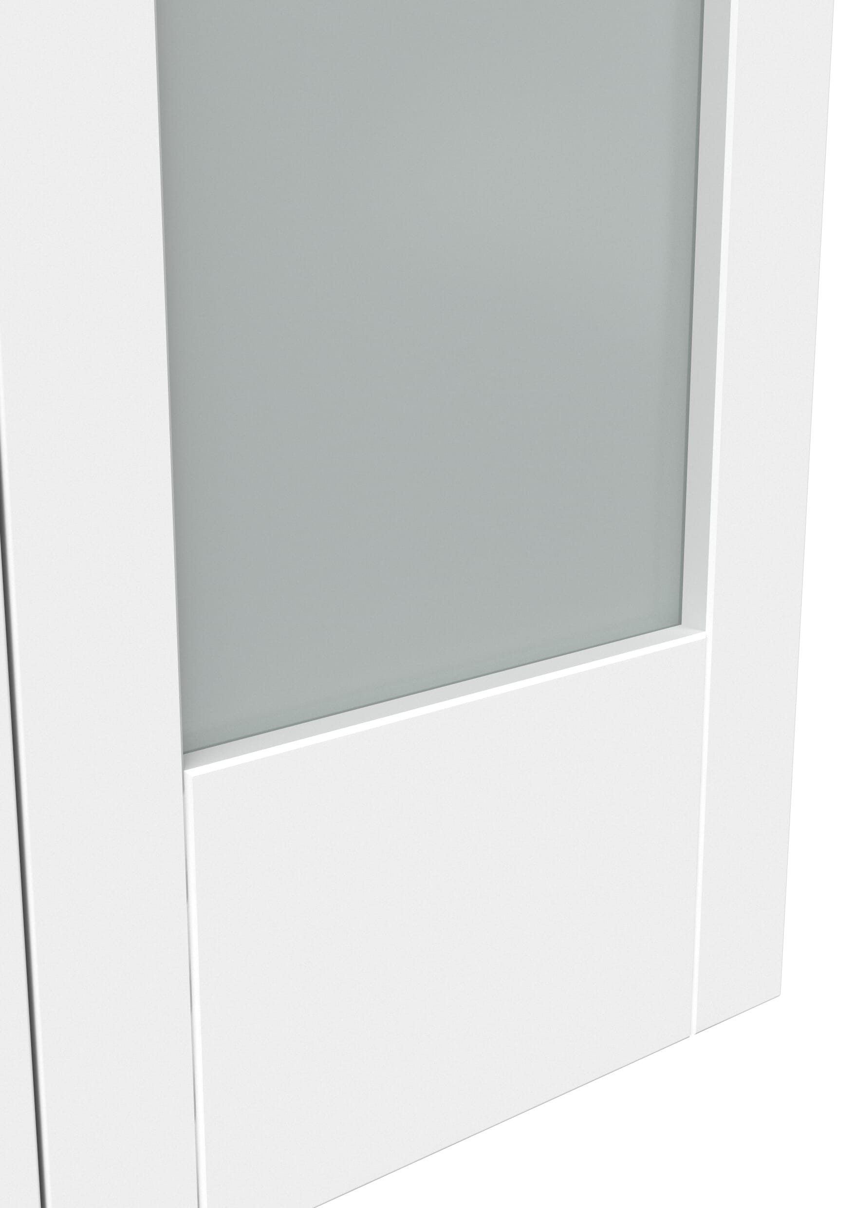 762x1981x35mm (30") White Shaker 1 Light Frosted Glass Bi-fold Doors